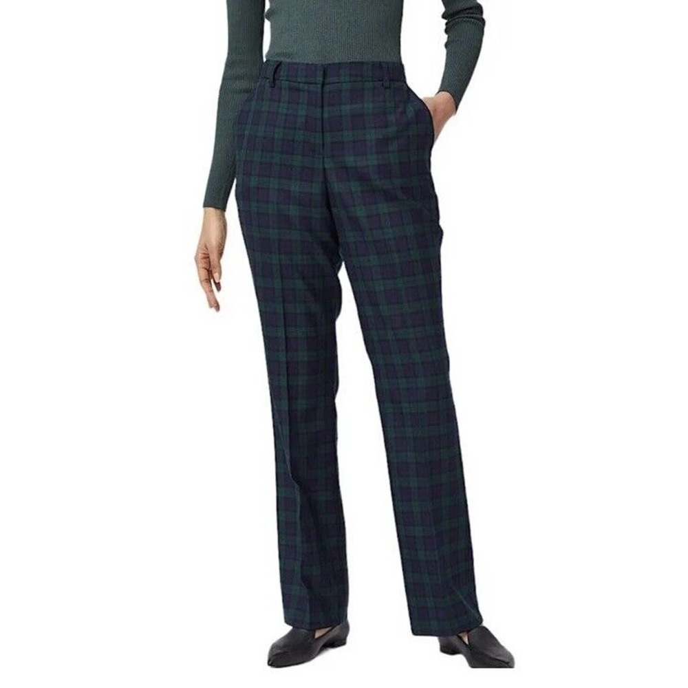 Vtg 90s Women’s Wool Tartan Plaid Pants Trousers Green Lined Sz 10 Career Formal